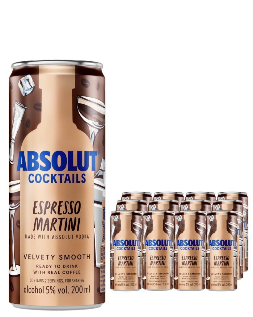 Absolut Espresso Martini Premixed Can 12 x 200 ml