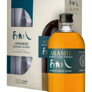Akashi Japanese Blended Sherry Cask Glass Gift Set 50 cl