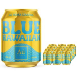Au Vodka Blue Hawaiian Premixed Drink 12 x 200 ml