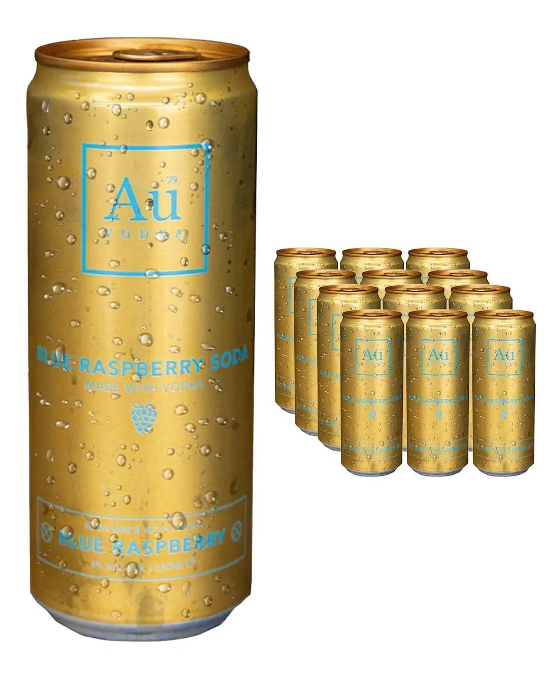 Au Vodka Blue Raspberry Premixed Cans 12 x 330 ml
