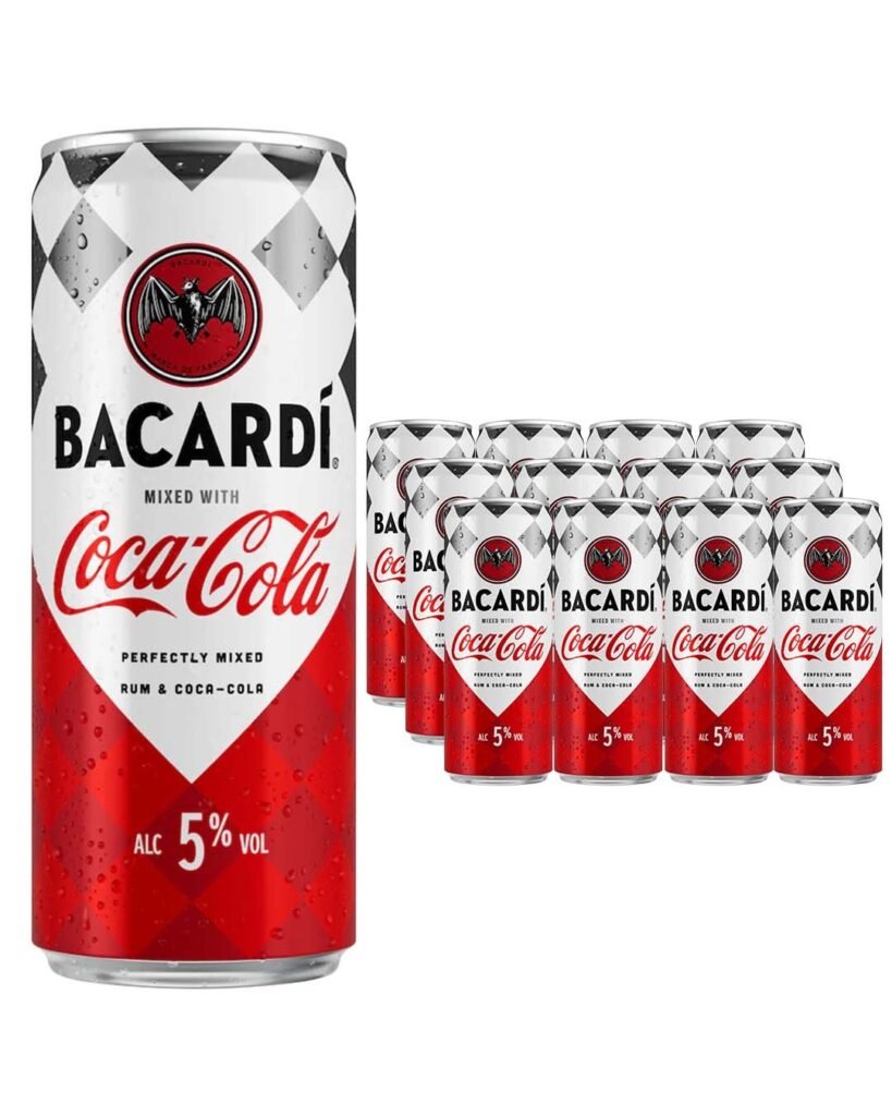 Bacardi Rum & Cola Premixed Cocktail Can 12 x 250 ml