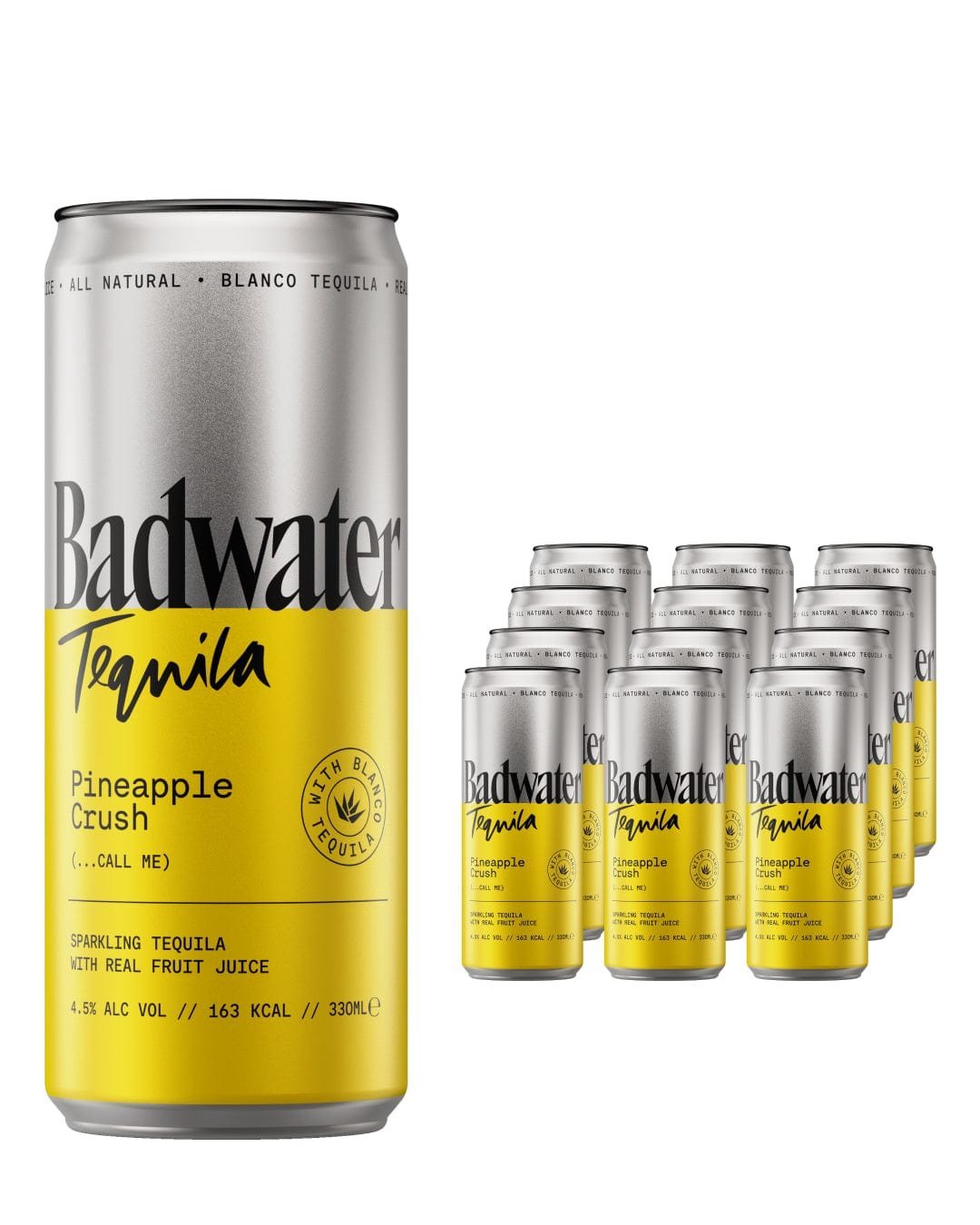 Badwater Tequila Pineapple Crush Premixed 12 x 330 ml