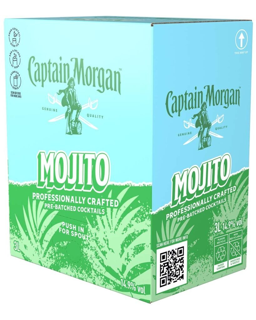 Captain Morgan Mojito Premixed Cocktail Bag in Box 3 L