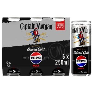 Captain Morgan Spiced & Pepsi Max Premixed Cocktail Can 6 x 250 ml