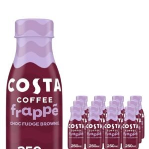 Costa Coffee Frappe Choc Fudge Brownie Plastic Bottle Iced Coffee 12 x 250 ml