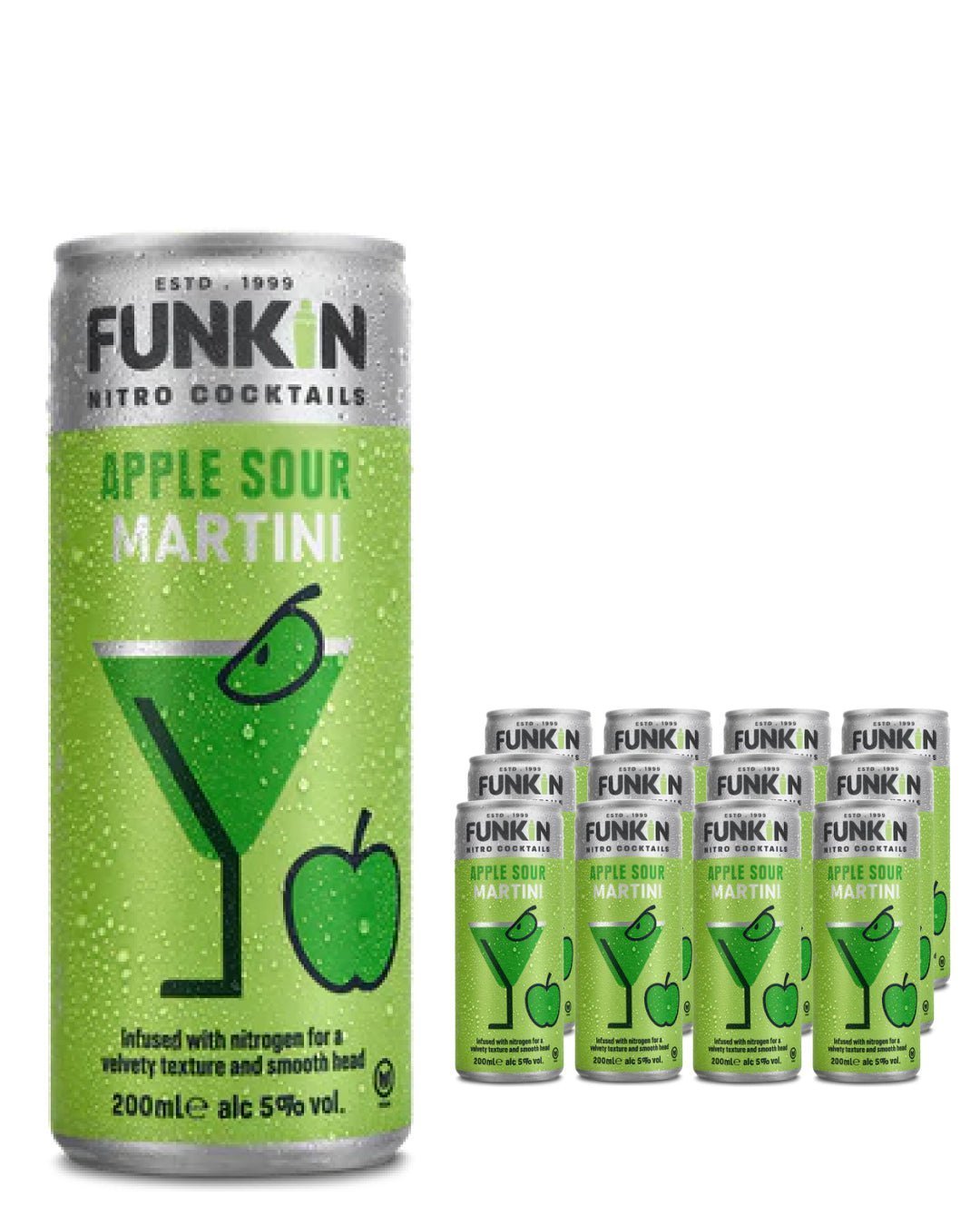 Funkin Nitro Sour Apple Martini Cocktail Can 12 x 200 ml
