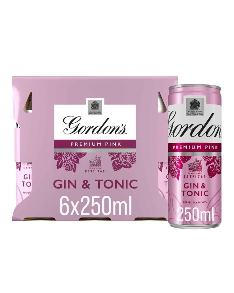 Gordon's Pink Gin & Tonic Premixed Cocktail Can 6 x 250 ml