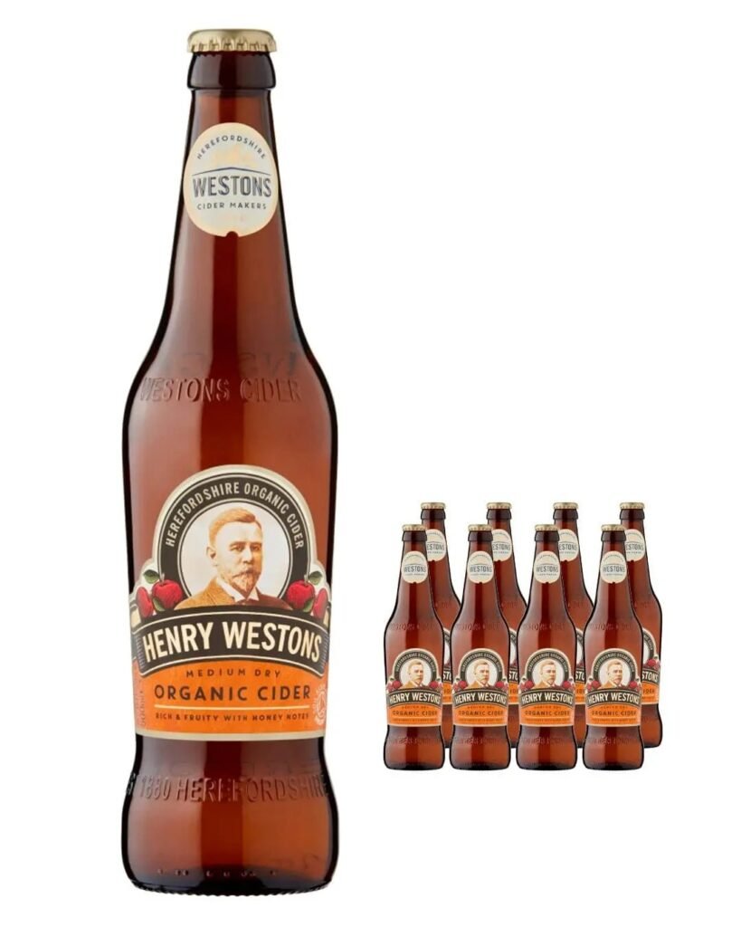 Henry Westons Organic Medium Dry Cider 8 x 500 ml