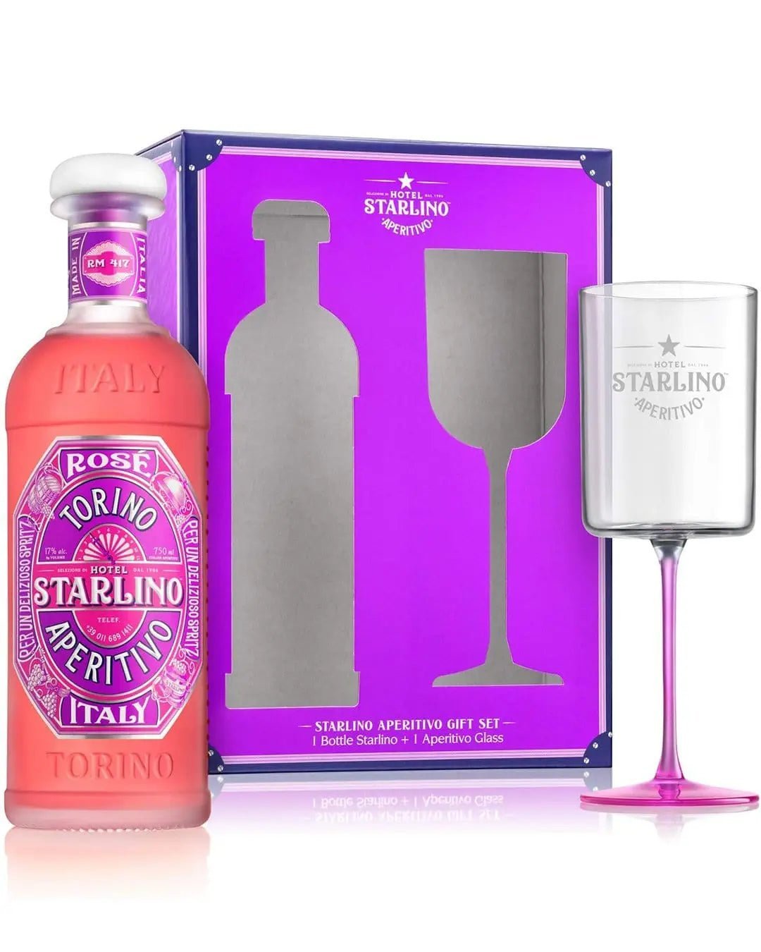 Hotel Starlino Rosé Aperitivo Spritz Gift Set with Aperitivo Glass 75 cl