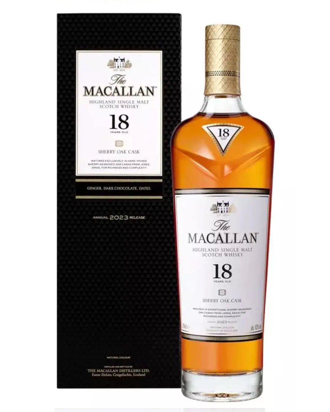 The Macallan 18 Year Old Sherry Oak Malt Whisky 2023 Release 70 cl