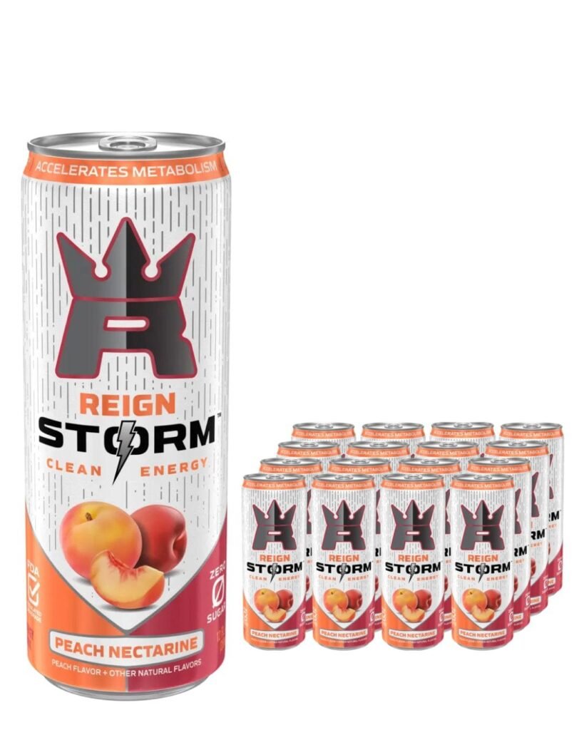 Reign Storm Peach Nectarine Clean Energy Drink 12 x 355 ml