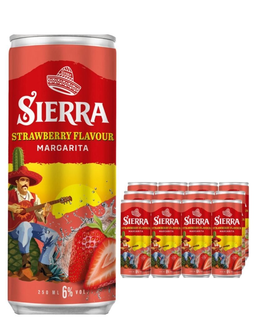Sierra Margarita Strawberry Premixed Drink 12 x 250 ml