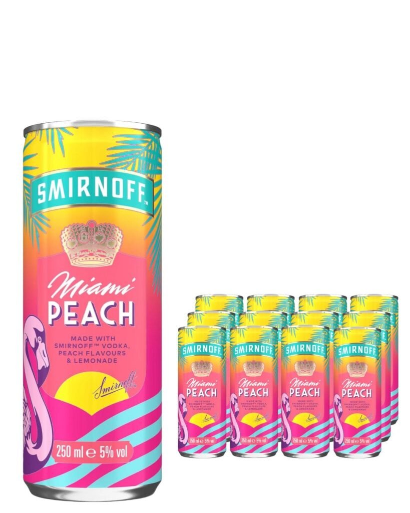 Smirnoff Miami Peach Premixed Can 12 x 250 ml