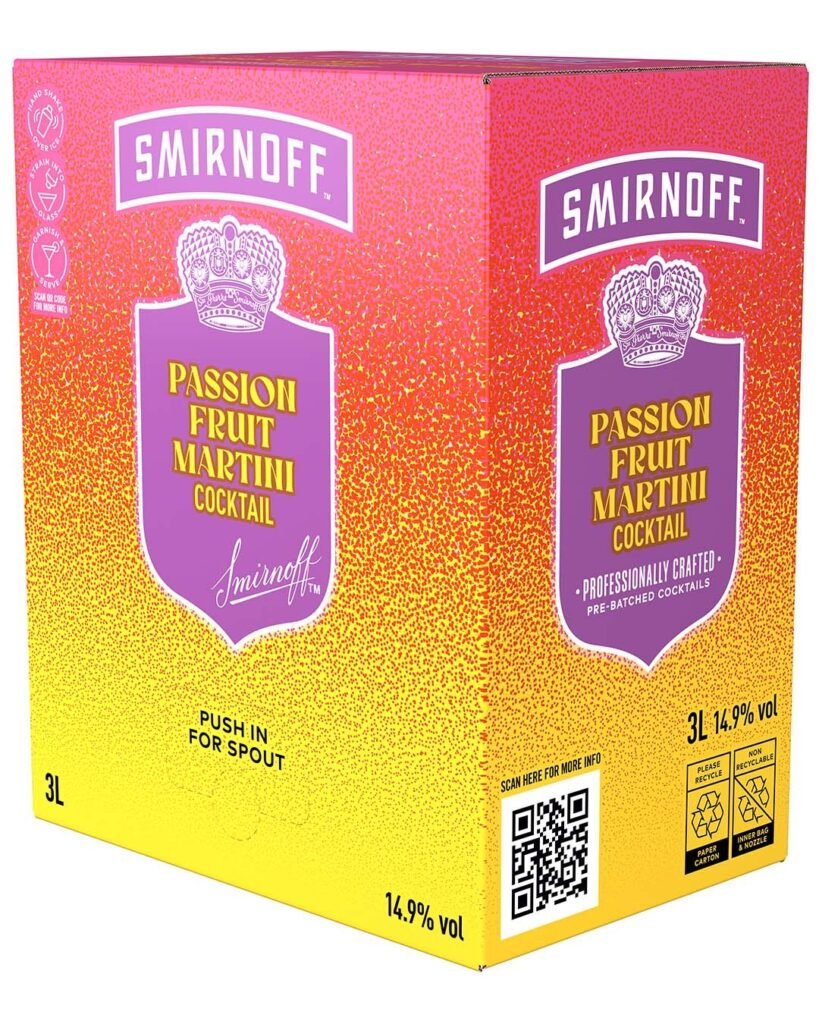 Smirnoff Passion Fruit Martini Premixed Cocktail Bag in Box 3 L