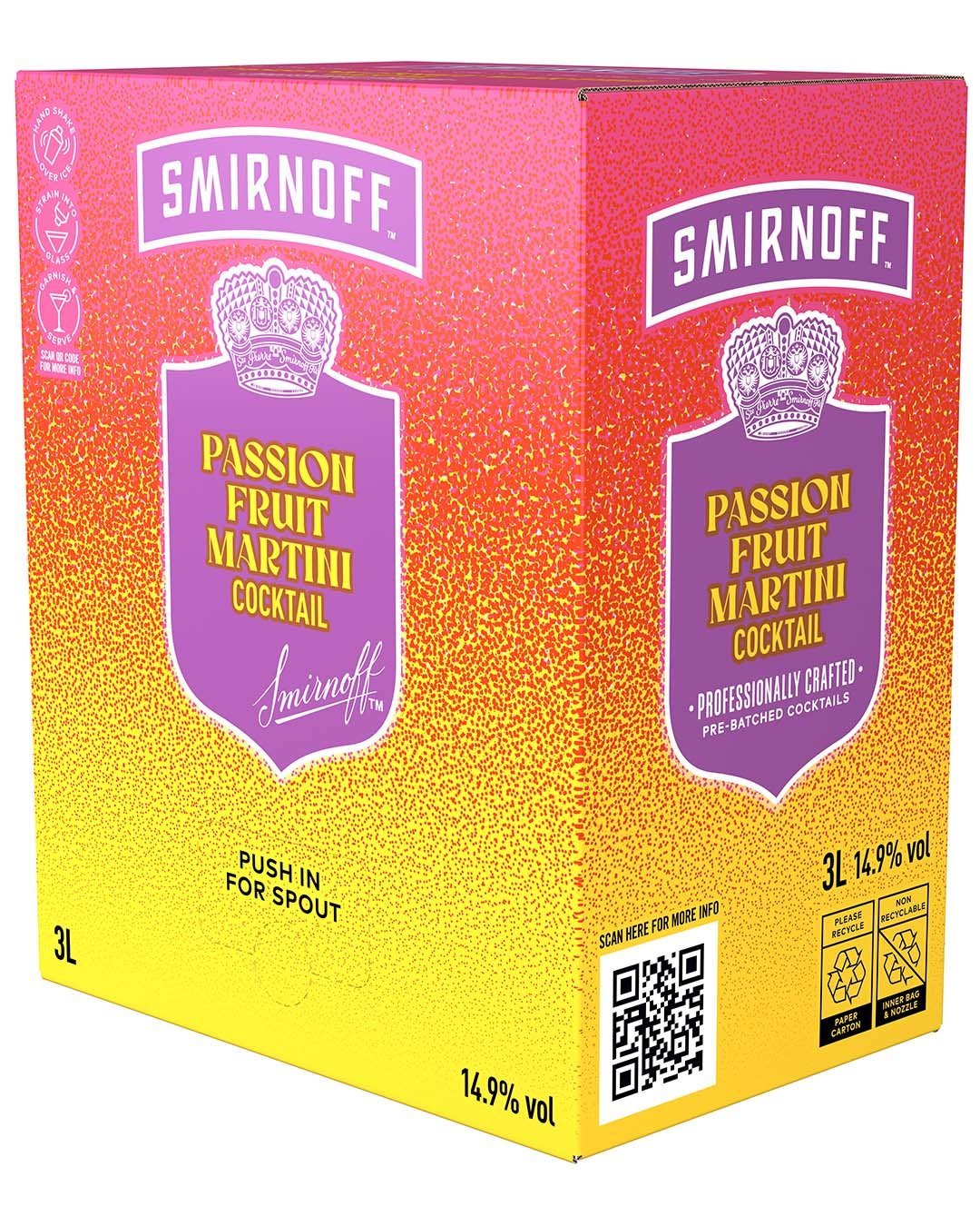 Smirnoff Passion Fruit Martini Premixed Cocktail Bag in Box 3 L