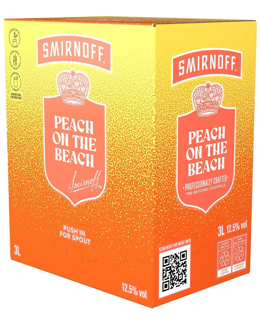 Smirnoff Peach On The Beach Premixed Cocktail Bag in Box 3 L